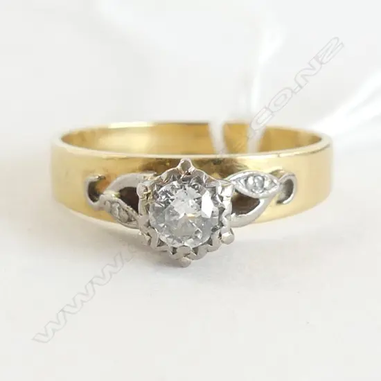 18ct GOLD & DIAMOND SOLITAIRE RING 0.25CT approx 4.16gms SIZE Q 1/2