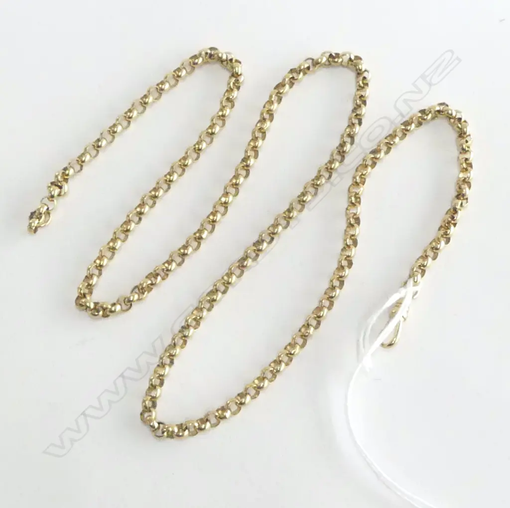 10CT YELLOW BELCHER GOLD CHAIN WITH 9CT CLASPS L.630mm 24.9gms Image 1++