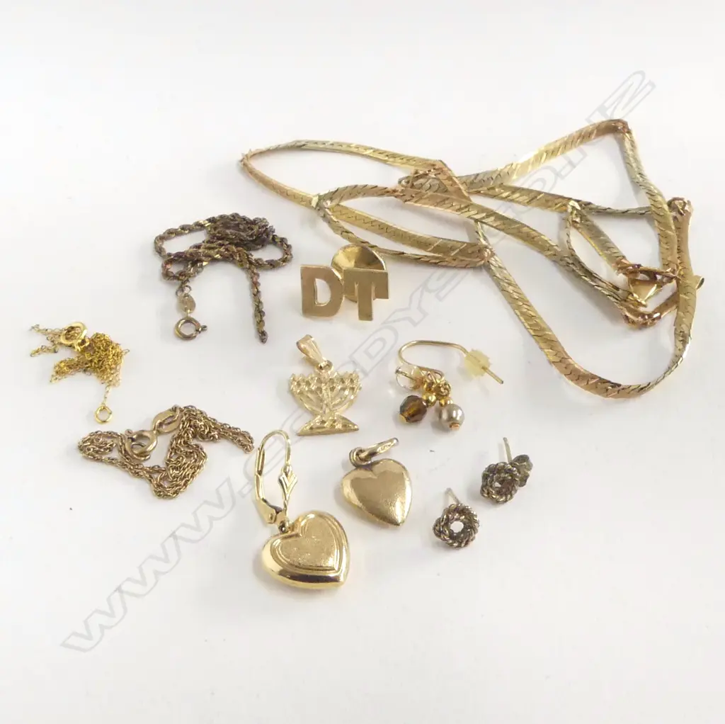 COLLECTION GOLD ITEMS incld 14ct CHAIN for scrap 18gm Image 1++