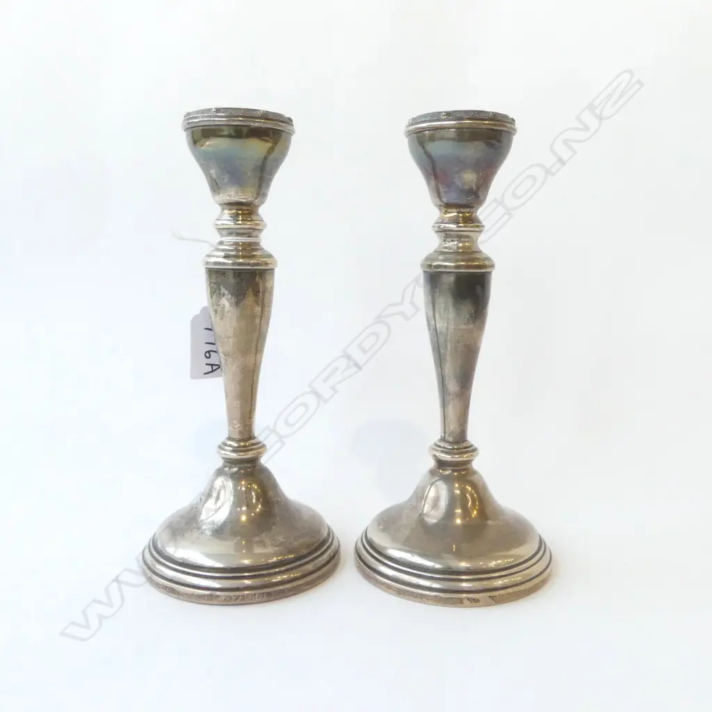 PR STG SILVER CANDLESTICKS, B'HAM 1956 H.205mm Image 1++