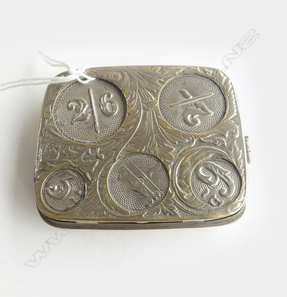 SILVER PLATE COIN HOLDER 5 compartment 2/- etc Image 1++