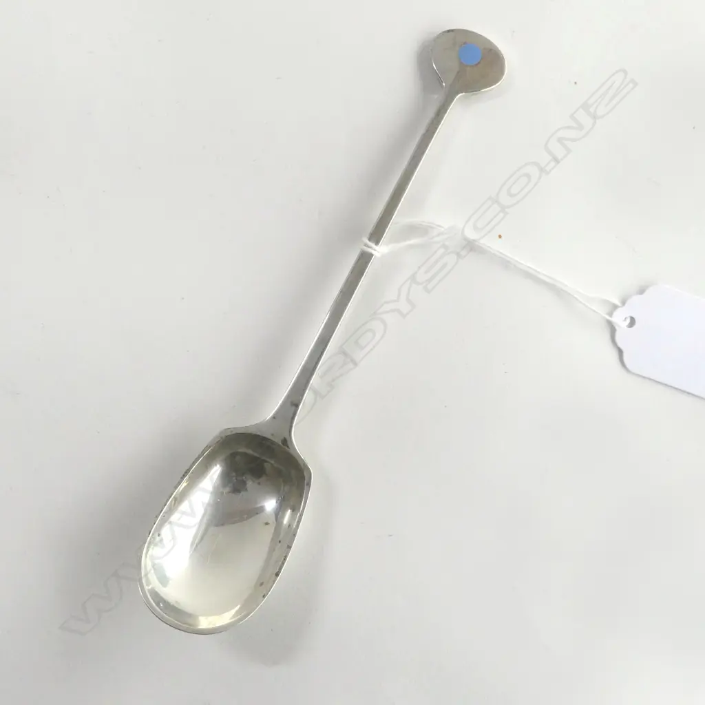HANS HANSEN STG SILVER SPOON w. BLUE ENAMEL DOT L.170mm 44gms Image 1++