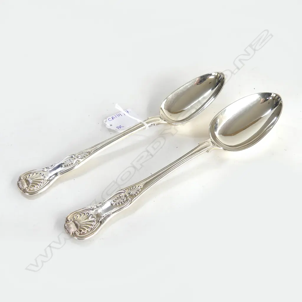 PR STG SILVER SERVING SPOONS, LONDON 1854,55 215gms Image 1++