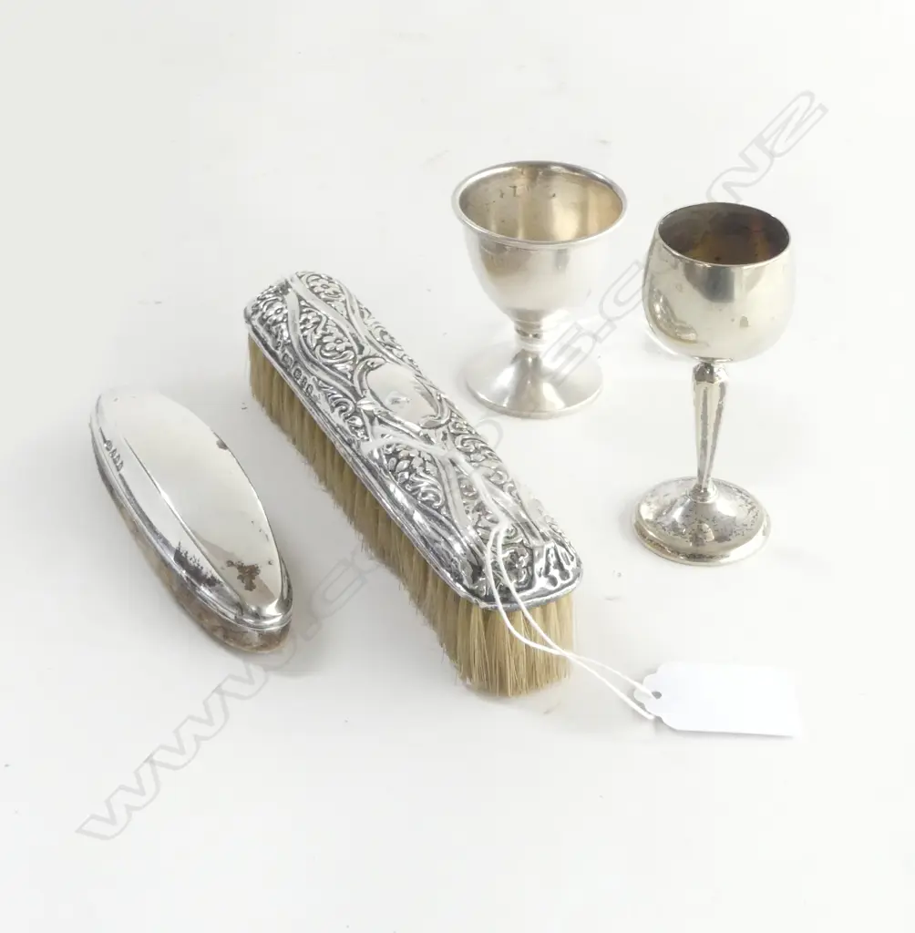 SILVER EGGCUP/PLATED MINI GOBLET/SILVER BACK CLOTHES BRUSH/SILVER BACK NAIL BUFFER/PHOTO LOCKET/CAMEO Image 1++