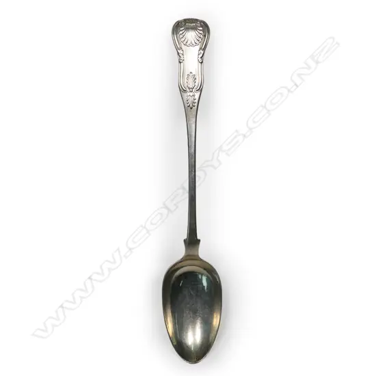 A Victorian Scottish silver pie spoon, single struck King's pattern,