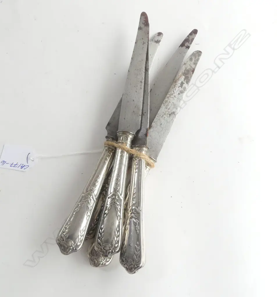 5 FRENCH KNIVES, SILVER HANDLES STEEL BLADES (VERY SHARP) Image 1++