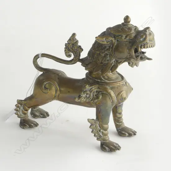 ORIENTAL BRASS TEMPLE DOG L.150mm