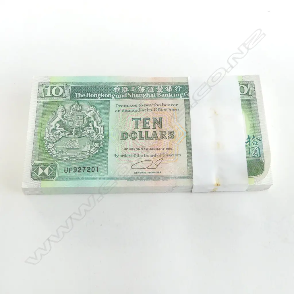 100 X OLD HONG KONG $10 BANK NOTES C.1992 in number sequence Image 1++