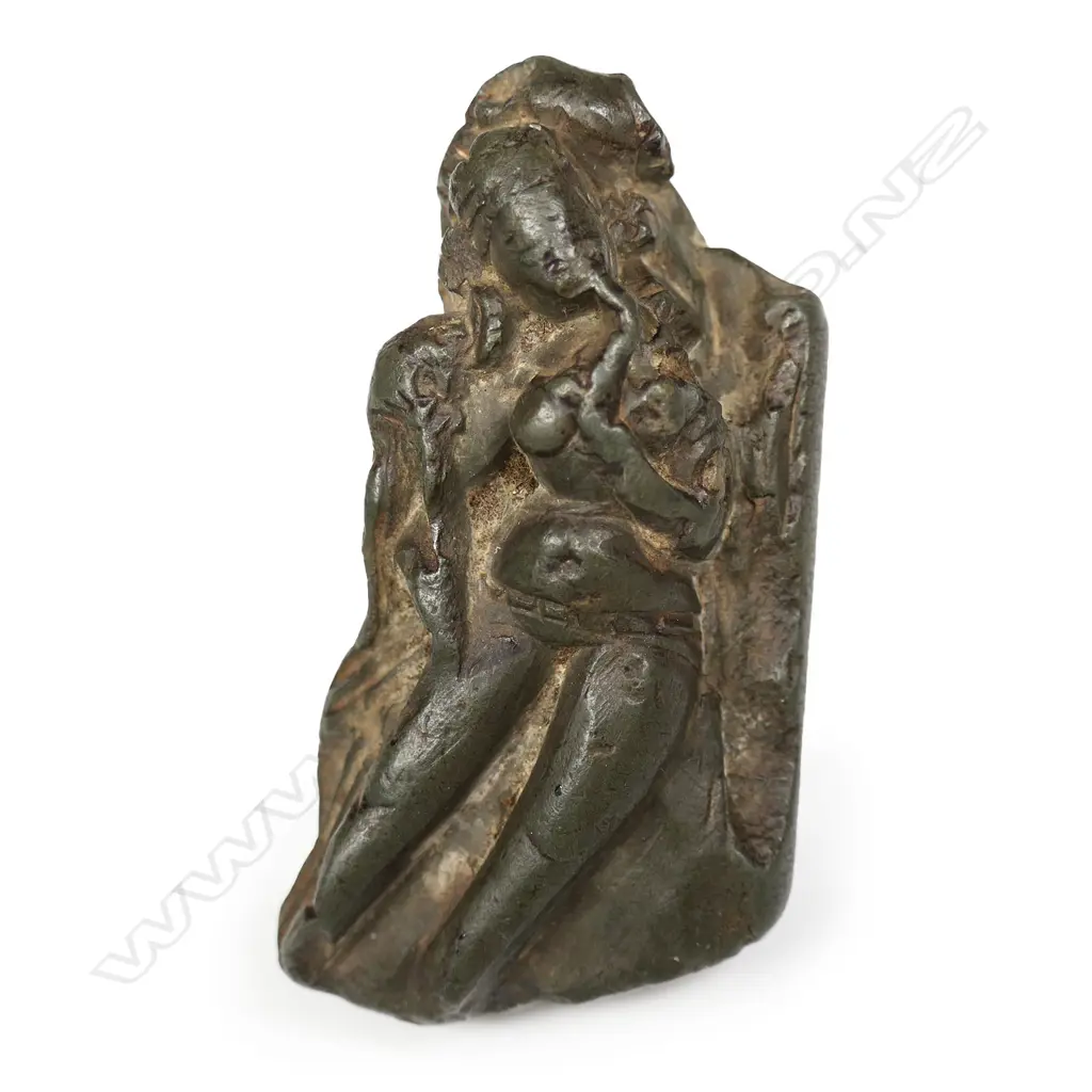 (T85) An old Tibetan carved basalt temple frieze fragment of Avalokitesvara,age unknown but probably c.13-14thC or older Image 1++