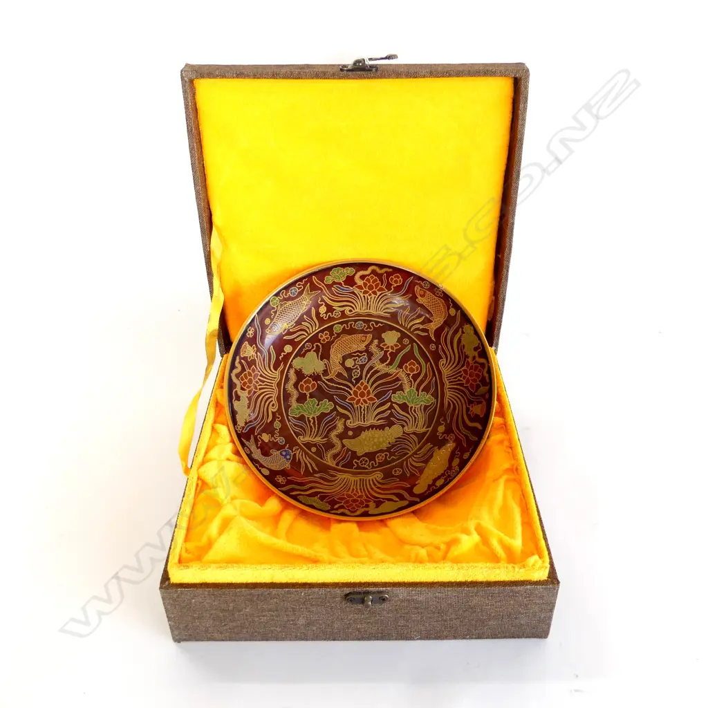 CHINESE ENAMELLED BOWL 215mm dia, BOXED Image 1++