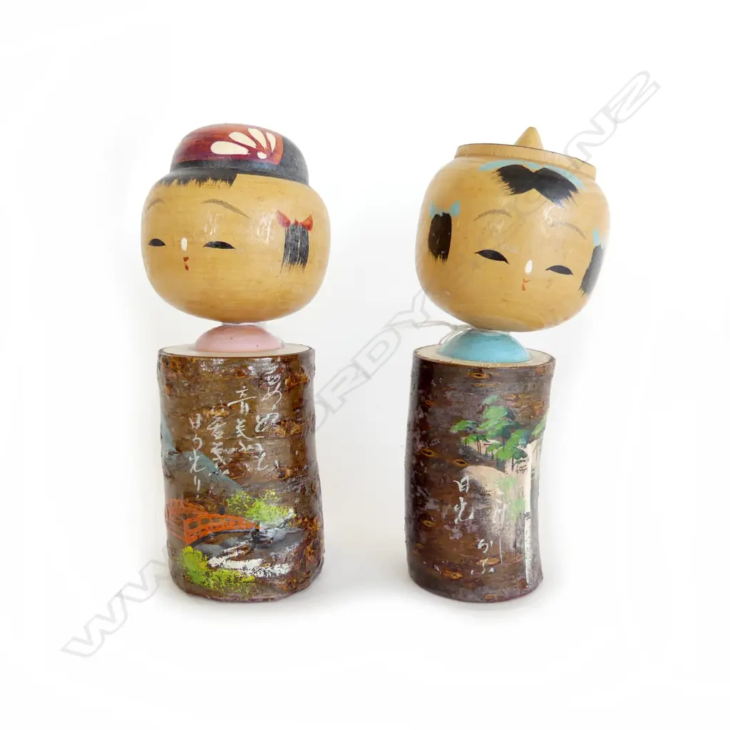 PR VINTAGE 1942 KOKESHI WOODEN DOLLS, H.150mm Image 1++