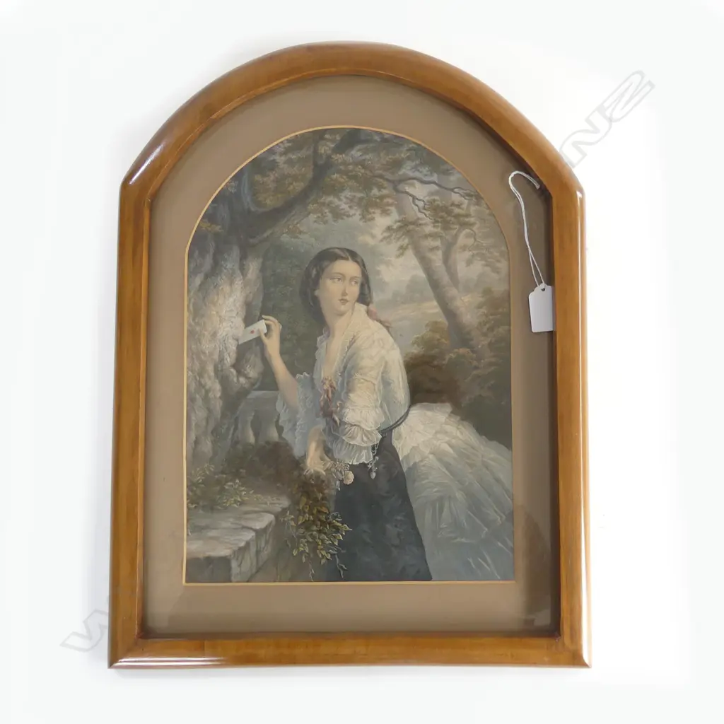 VICTORIAN GEORGE BAXTER PRINTS ''THE LOVER'S LETTER BOX' 350 X 250mm Image 1++