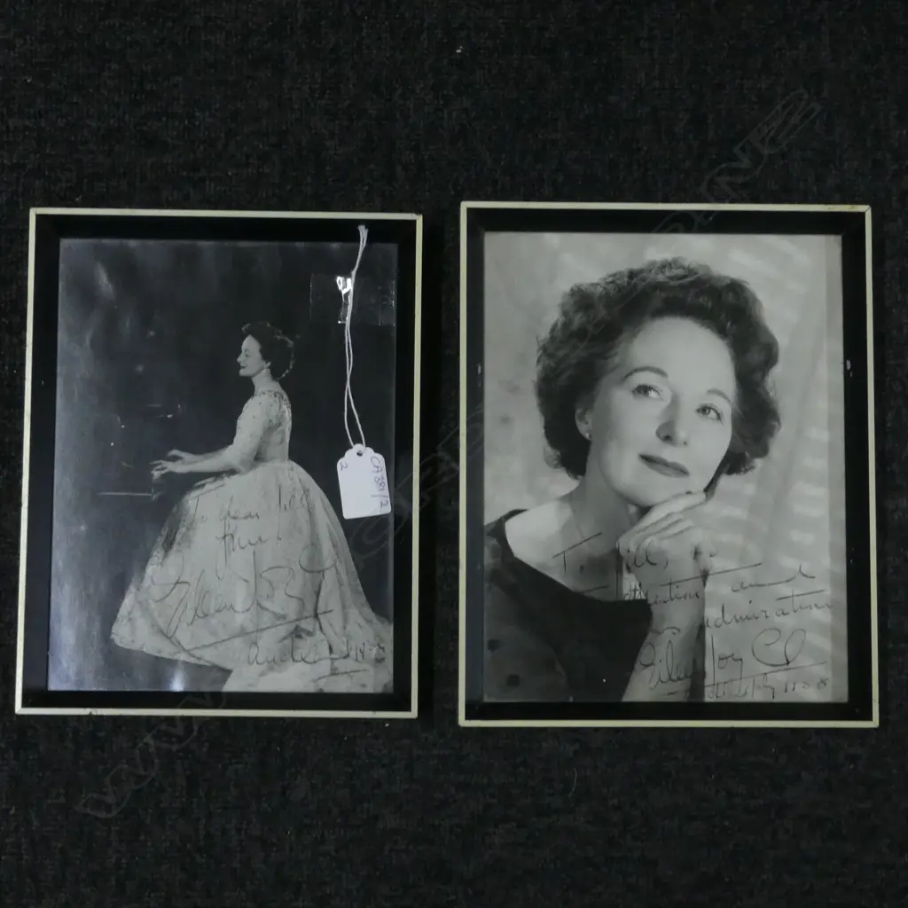 2 SIGNED EILEEN JOYCE PHOTOGRAPHS AUCKLAND 1958 240x185mm Image 1++