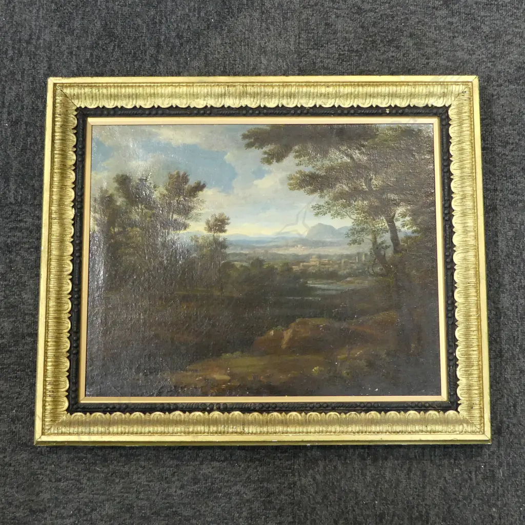 19thC LANDSCAPE OIL ON CANVAS 350x445mm Image 1++