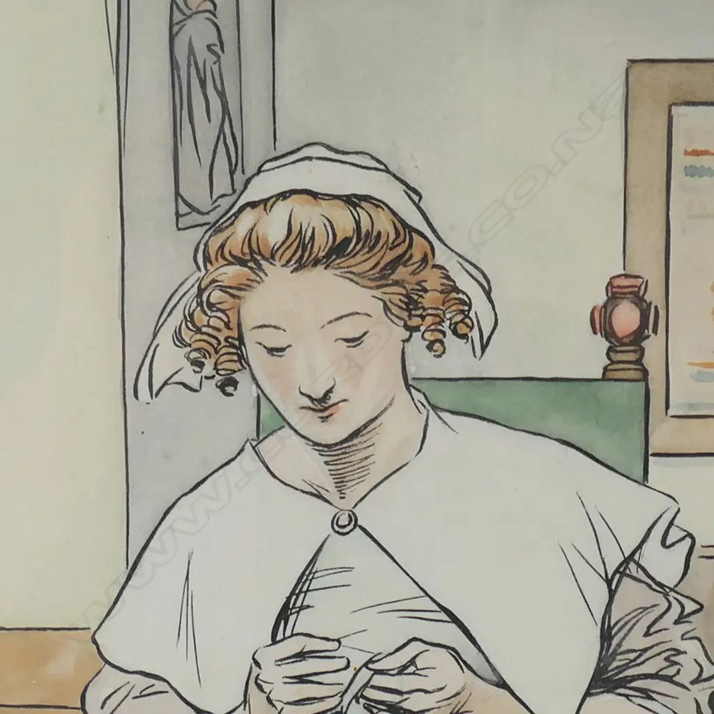 JAMES THORPE (1876-1949) 'AN ARTIFICIAL MINNOW, MADE BY A HANDSOME WOMAN...', HAND-COLOURED LITHOGRAPH, 480 x 360mm Image 1++