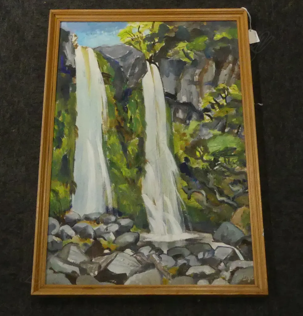 J. W. DYE 'DAWSON FALLS' ACRYLIC ON BOARD, 605x400mm Image 1++