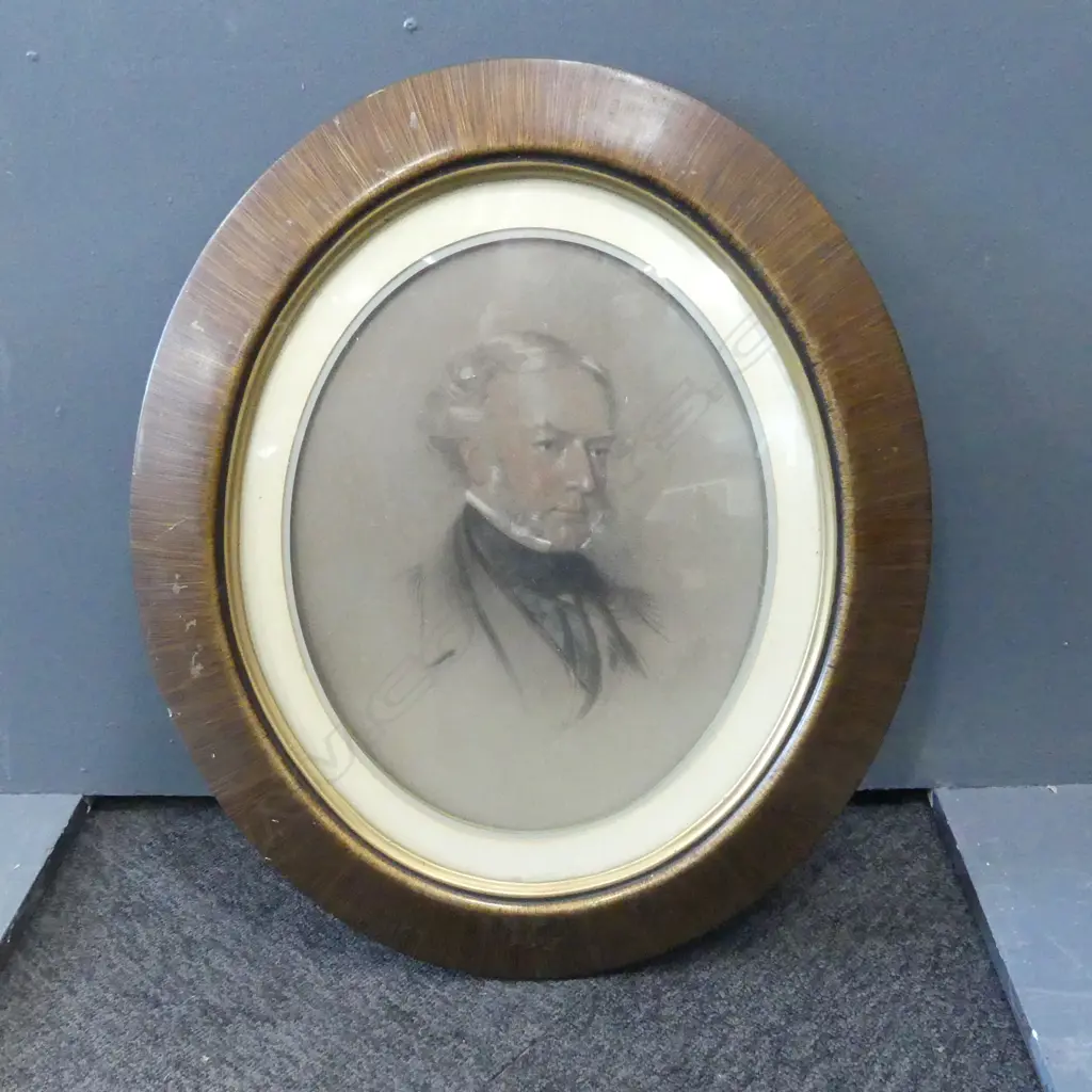 OVAL PORTRAIT; LT. COL. JAMES LLEWELLIN HUNTER 340x270mm Image 1++