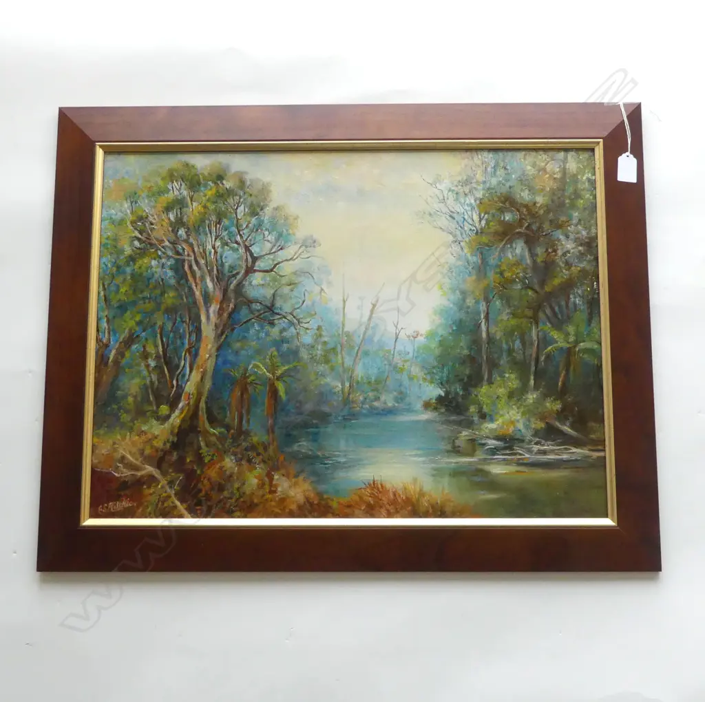 E. S. RITCHIE 'TORTURED SUNLIGHT' OIL ON BOARD 445x600mm Image 1++