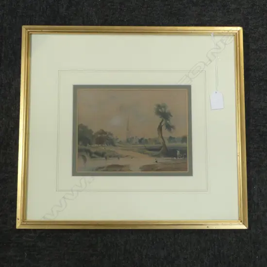 AFTER CONSTABLE, SALISBURY CATHEDRAL FROM THE MEADOW, WC 160x210mm