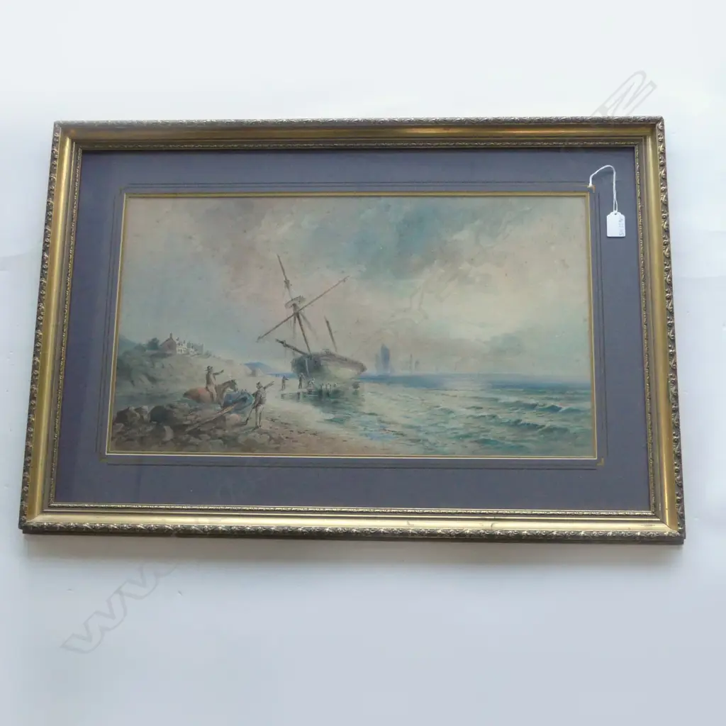William Henry Raworth (1821-1904) W/C Unloading on the shore SIGNED & dated 1884 355 x 640mm  Image 1++