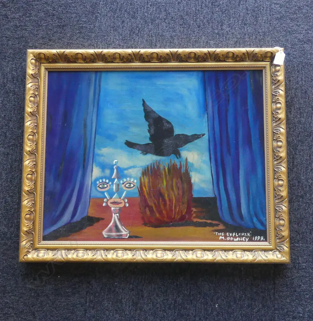 MICHAEL DOWNEY 'THE EXPLORER' OIL ON BOARD, 1999 470x595mm Image 1++