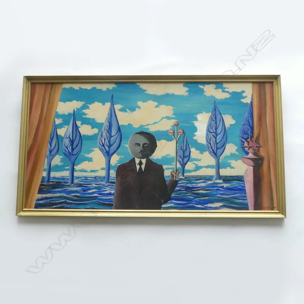 MICHAEL DOWNEY 'THE SENTINEL OF THE SEA OPEN SEA' OIL ON BOARD 1987 385x745mm Image 1++