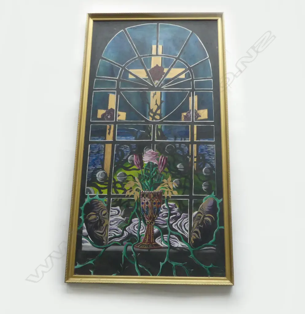 MICHAEL DOWNEY 'THE THIRTEENTH TOWER' ACRYLIC ON BOARD 1990 1140x580mm Image 1++