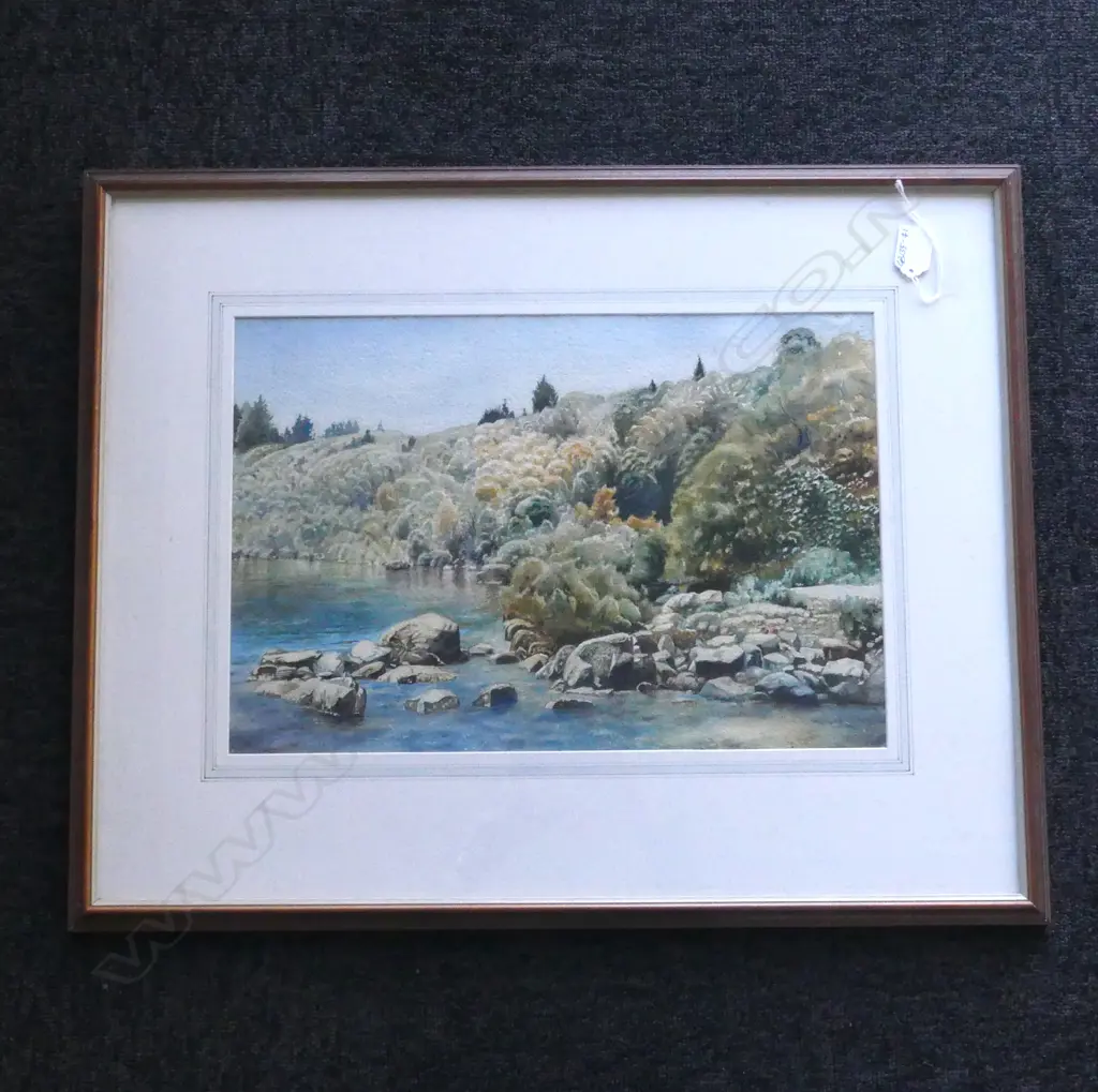 CR GOWER 'RIVER SCENE' W/C SIGNED DATED1989, H.290 x 450mm Image 1++