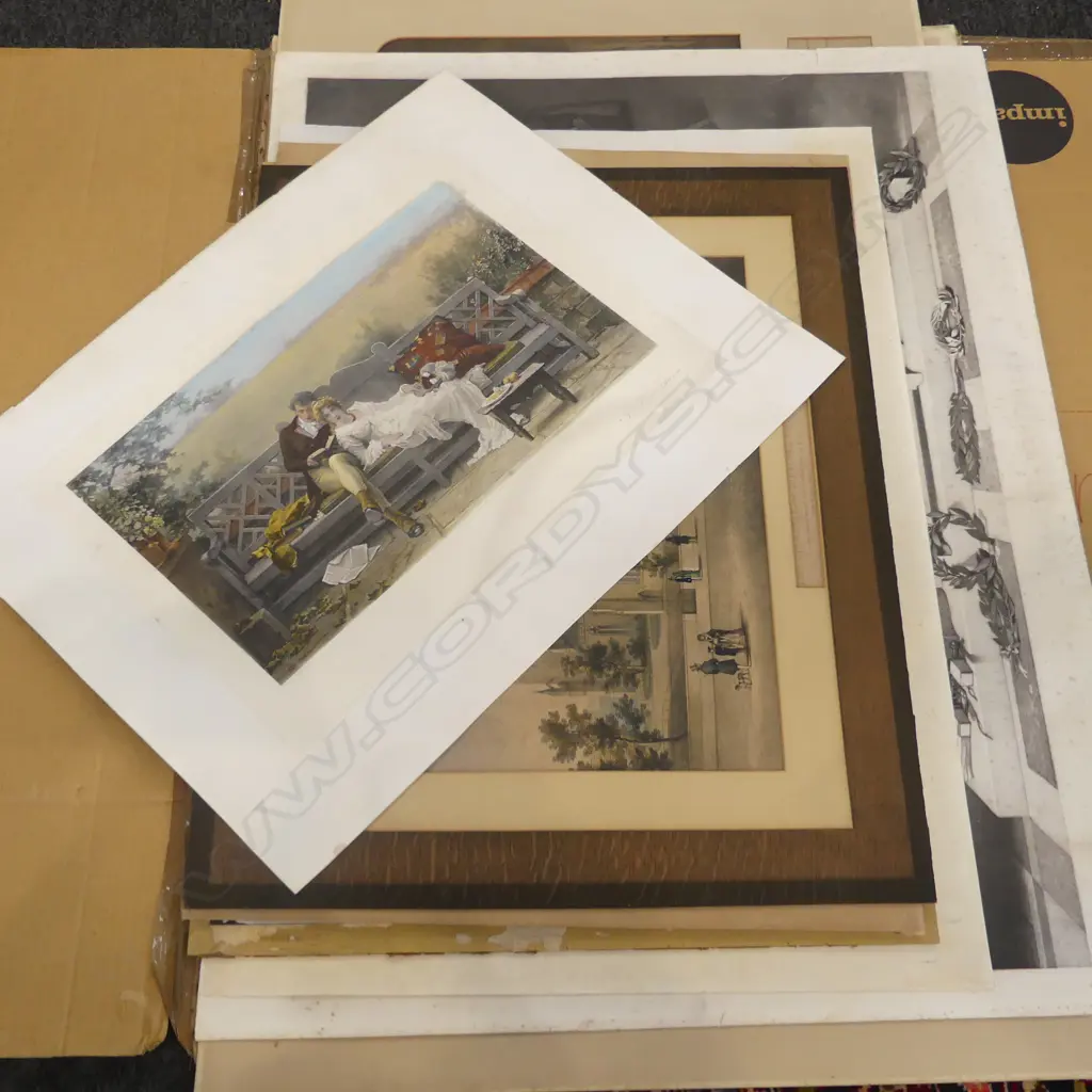 FOLDER OF 19thC LITHOGRAPHS Image 1++