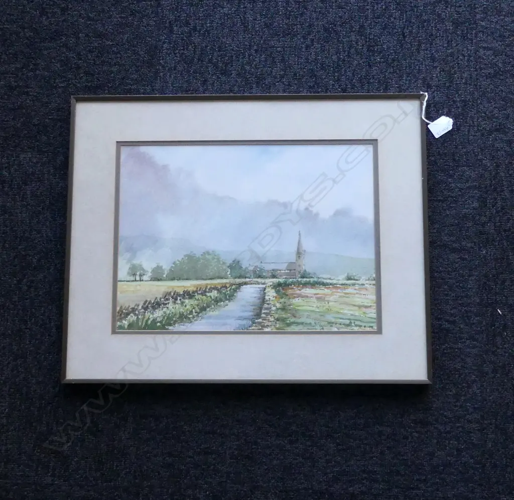 GERRY HALPIN 'SUMMER SHOWER OVER BELMONT CHURCH' WC '82 280x380mm Image 1++