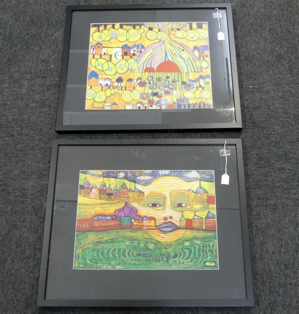 2 HUNDERTWASSER PRINTS 315x440mm Image 1++