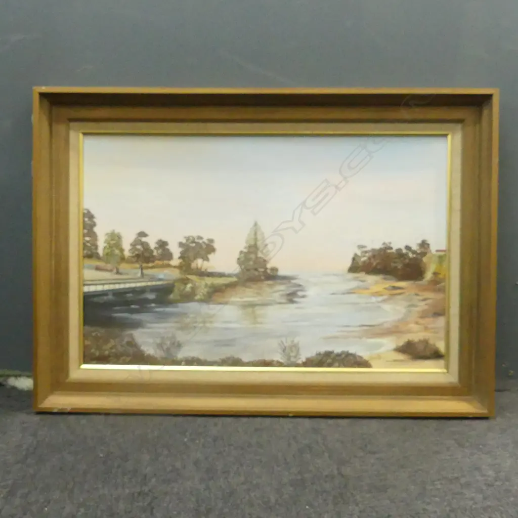OIL ON BOARD OREWA BEACH SIGNED HARRY POTTER H610 L860MM Image 1++
