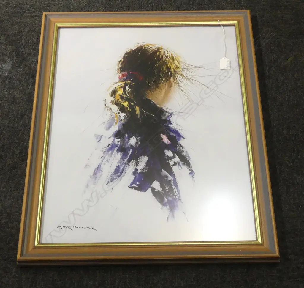 MICHAEL PONDER, ABSTRACT PORTRAIT, YOUNG WOMAN FACING AWAY, SIGNED PRINT 12/350 590x445mm Image 1++