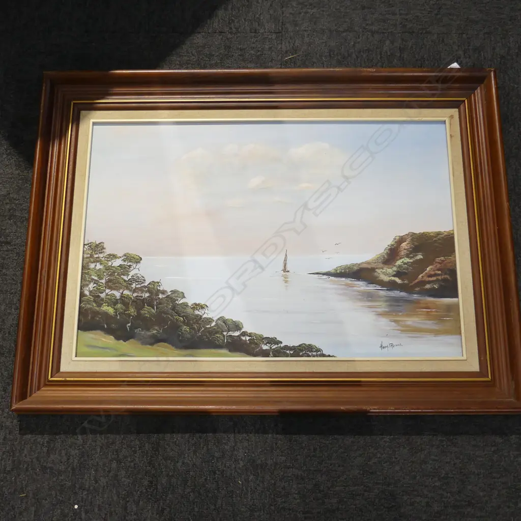 OIL ON BOARD NORTHLAND COAST SIGNED HARRY PETERS H600 L810MM Image 1++