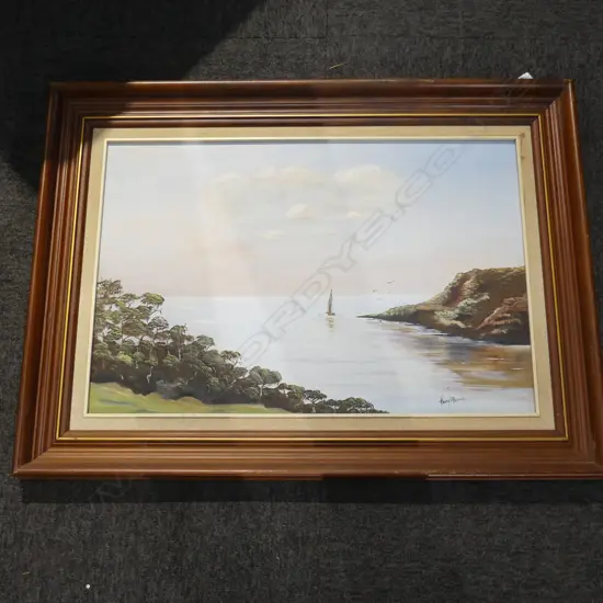 OIL ON BOARD NORTHLAND COAST SIGNED HARRY PETERS H600 L810MM