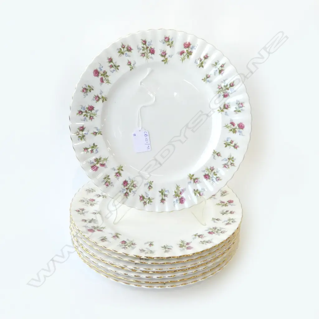 8 ROYAL ALBERT 'WINSOME' DINNER PLATES 265mm dia Image 1++