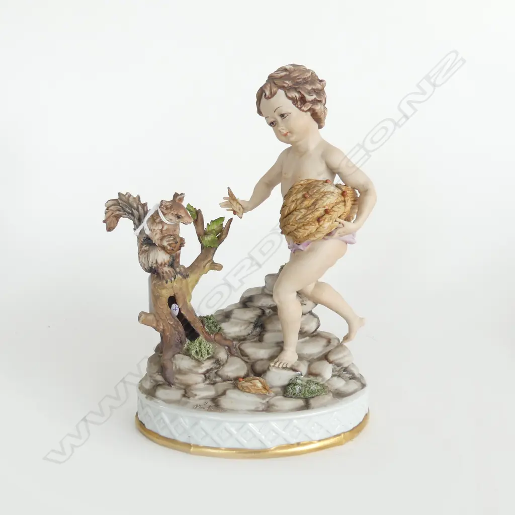 CAPIDEMONTE FIGURE CHILD WITH SQUIRREL H210MM Image 1++