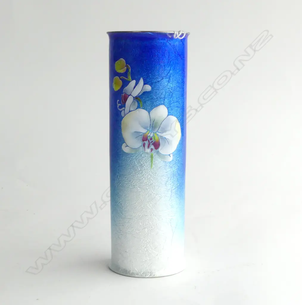 JAPANESE CLOISONNE SAIKOSHA VASE  PHALAENOPSIS ORCHID  H.183mm Image 1++