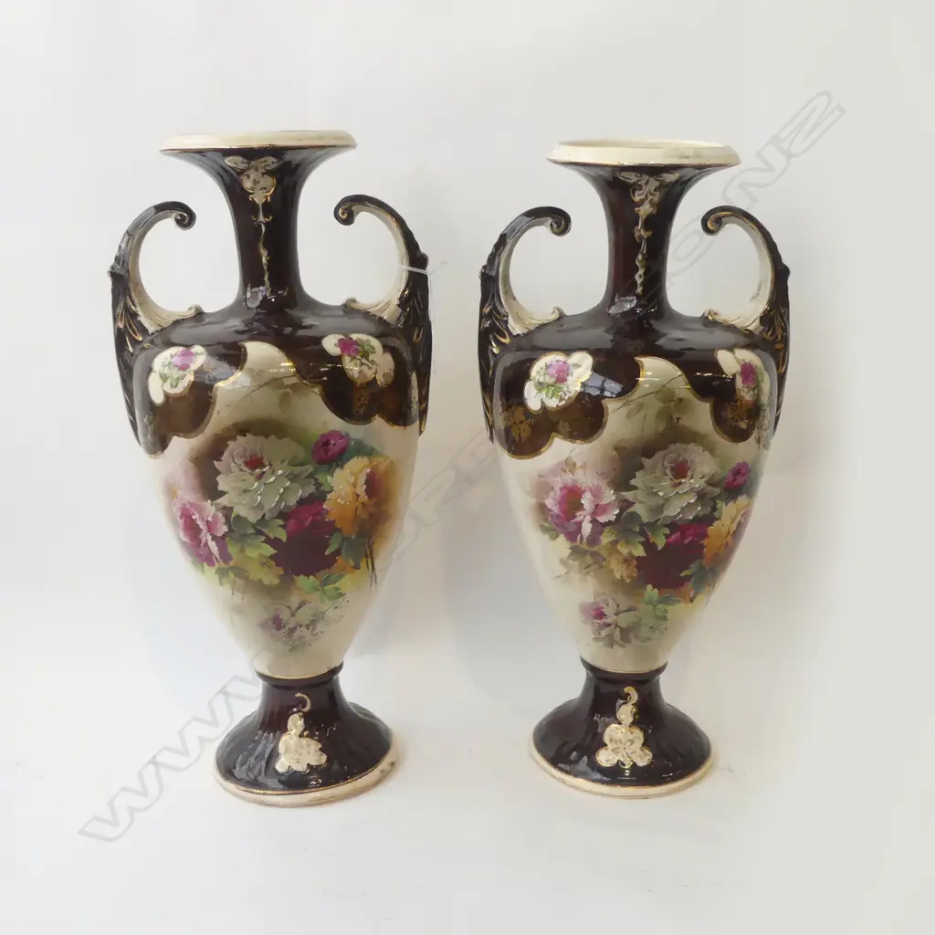 PR VICTORIAN VASES H.445mm CRACK TO BOTTOM ONE VASE Image 1++