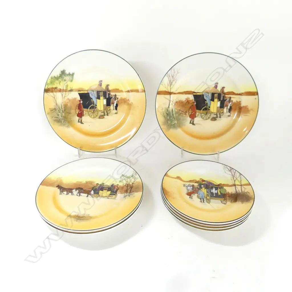 9 ROYAL DOULTON 'COACHING DAYS' SIDE PLATES VARIOUS SIZES Image 1++