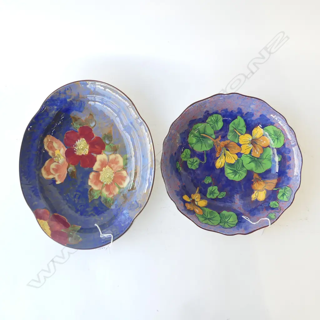 2 R/DOULTON DISHES DIA290 & 240MM NASTURTIUM PAT Image 1++