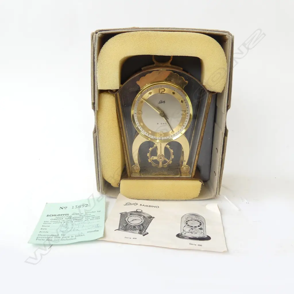 SCHATZ 8 DAY CLOCK, H.140mm BOXED Image 1++