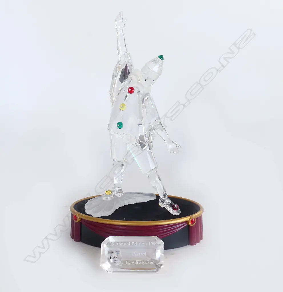 SWAROVSKI 'MASQUERADE PIERROT' + STAND & PLAQUE Image 1++