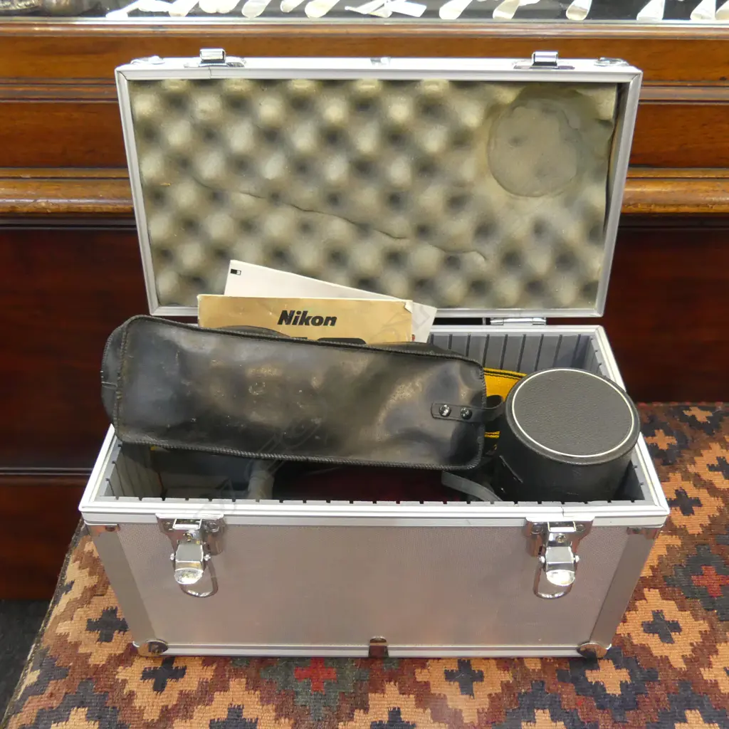 NIKON F3 CAMERA & LENSES ETC, CASED Image 1++