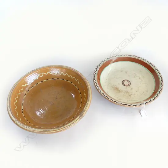 2 VINTAGE FRENCH DOUGH BOWLS 365mm dia