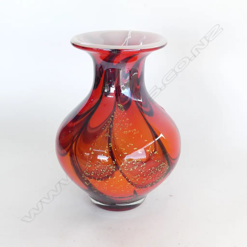 RED HINERI ART GLASS VASE H.260mm Image 1++