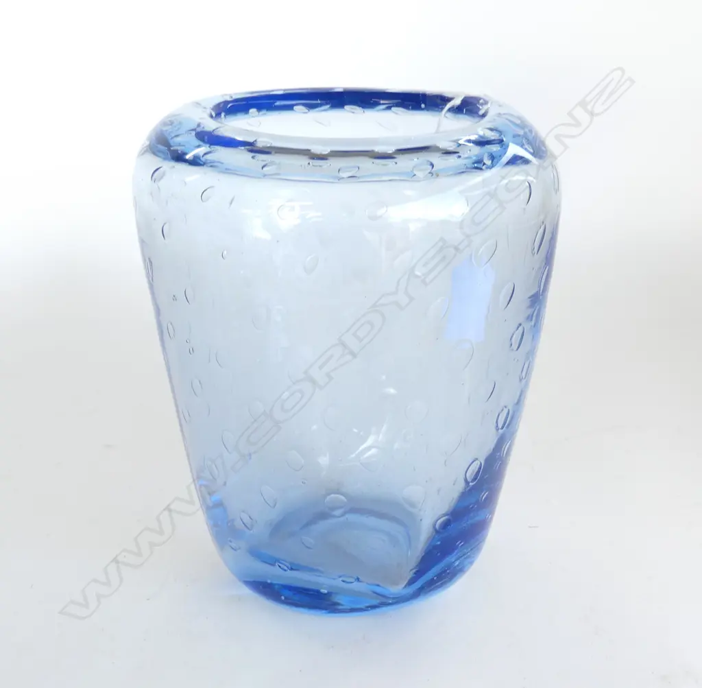 WHITEFRIARS BLUE ART GLASS VASE H.190mm Image 1++