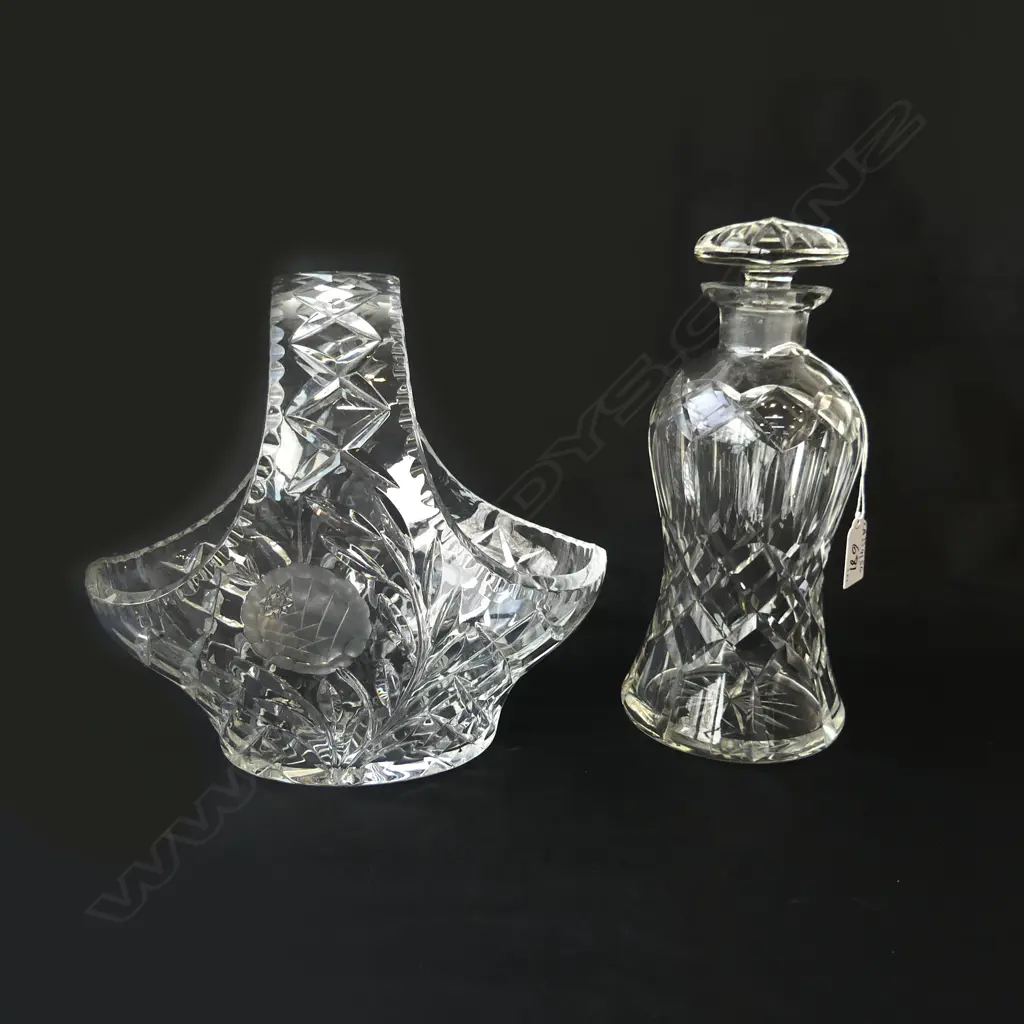 CRYSTAL BASKET H240MM & CRYSTAL DECANTER H250MM Image 1++