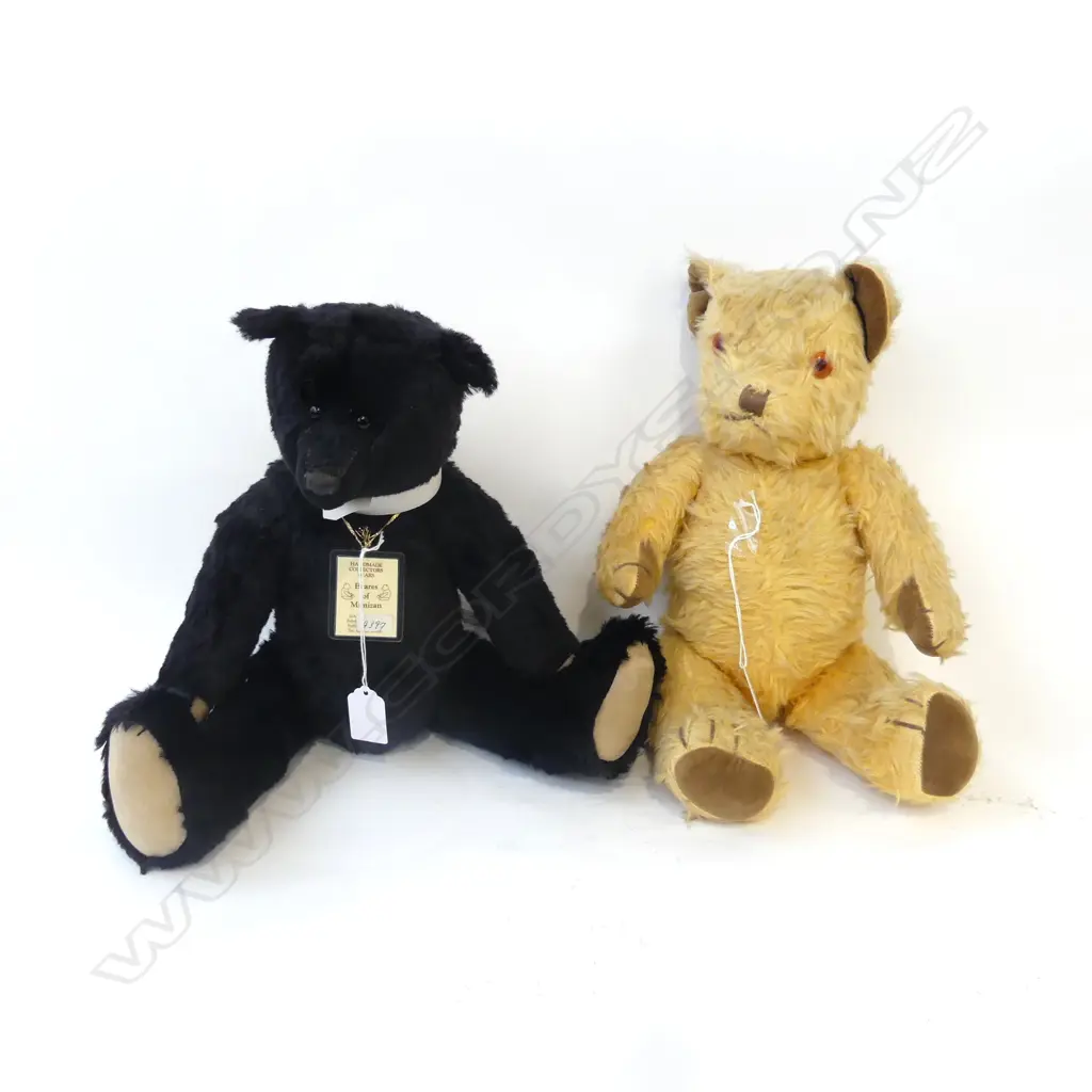 1 MIMIZAN BLACK GROWLING BEAR L420MM & VINTAGE GROWLING BEAR L380MM Image 1++