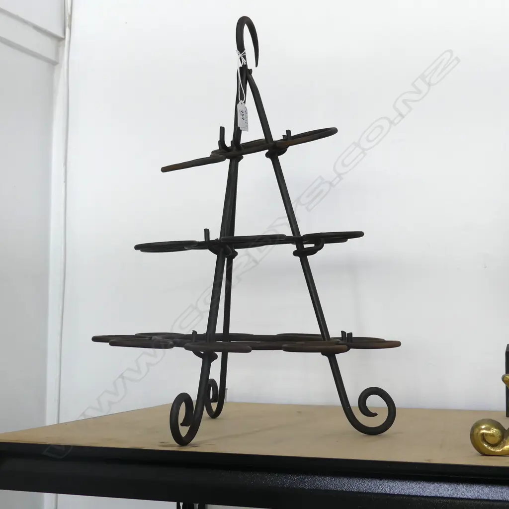 VINTAGE FRENCH WINE TASTERS STAND, 3 TIER, COLLAPSIBLE H.510mm Image 1++
